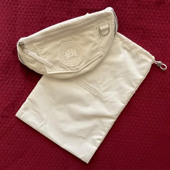 Canada Goose White Waist Fanny Crossbody Pack Performance Satin NWT